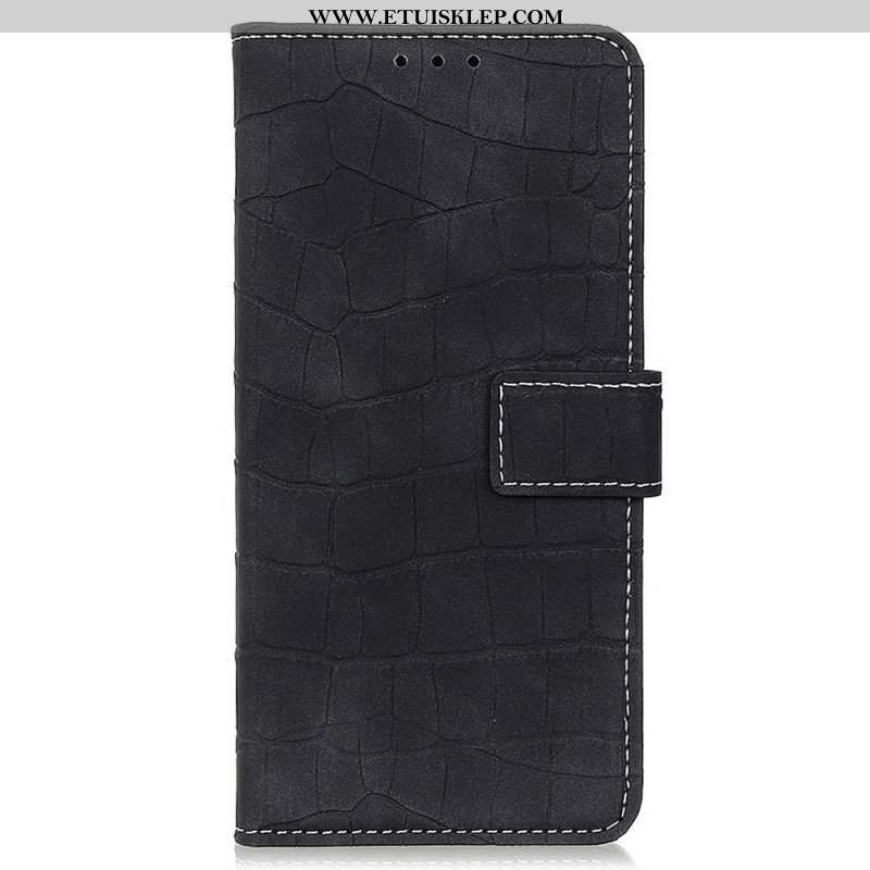 Etui Folio do Oppo Reno 7 Styl Skóry Krokodyla